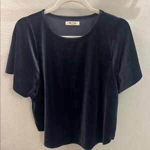 Madewell Navy Velvet Top
